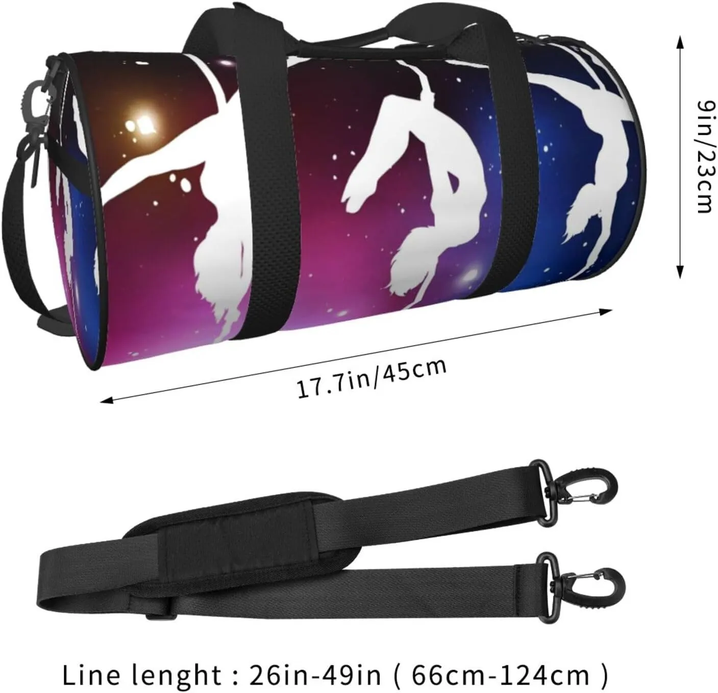 Travel Duffle Bag for Men Women, Pole Dance Space Duffle Bags for Sport Gym Overnight Luggage