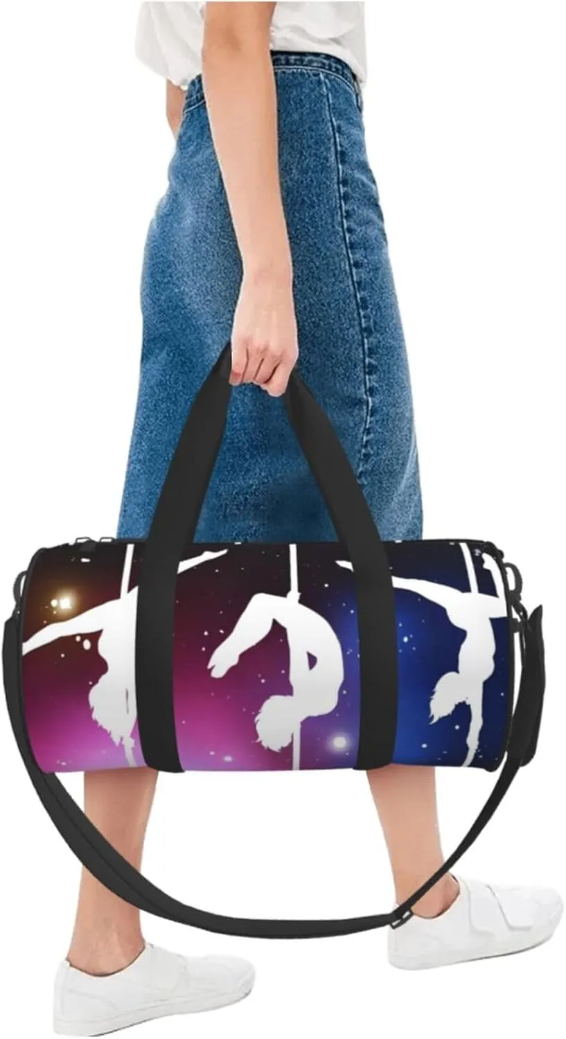 Travel Duffle Bag for Men Women, Pole Dance Space Duffle Bags for Sport Gym Overnight Luggage
