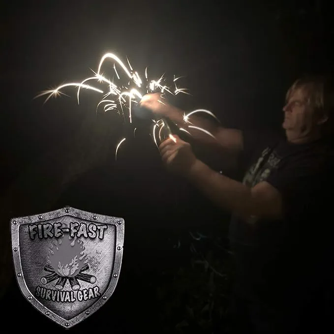 Trekker. Best Emergency Waterproof Survival Fire Starter. Magnesium and Euro Fire Steel Ferro Rod. Compact Durable Tool for Bushcraft, Camping, Backpacking, Hiking, Hunting, or Bug Out Bag