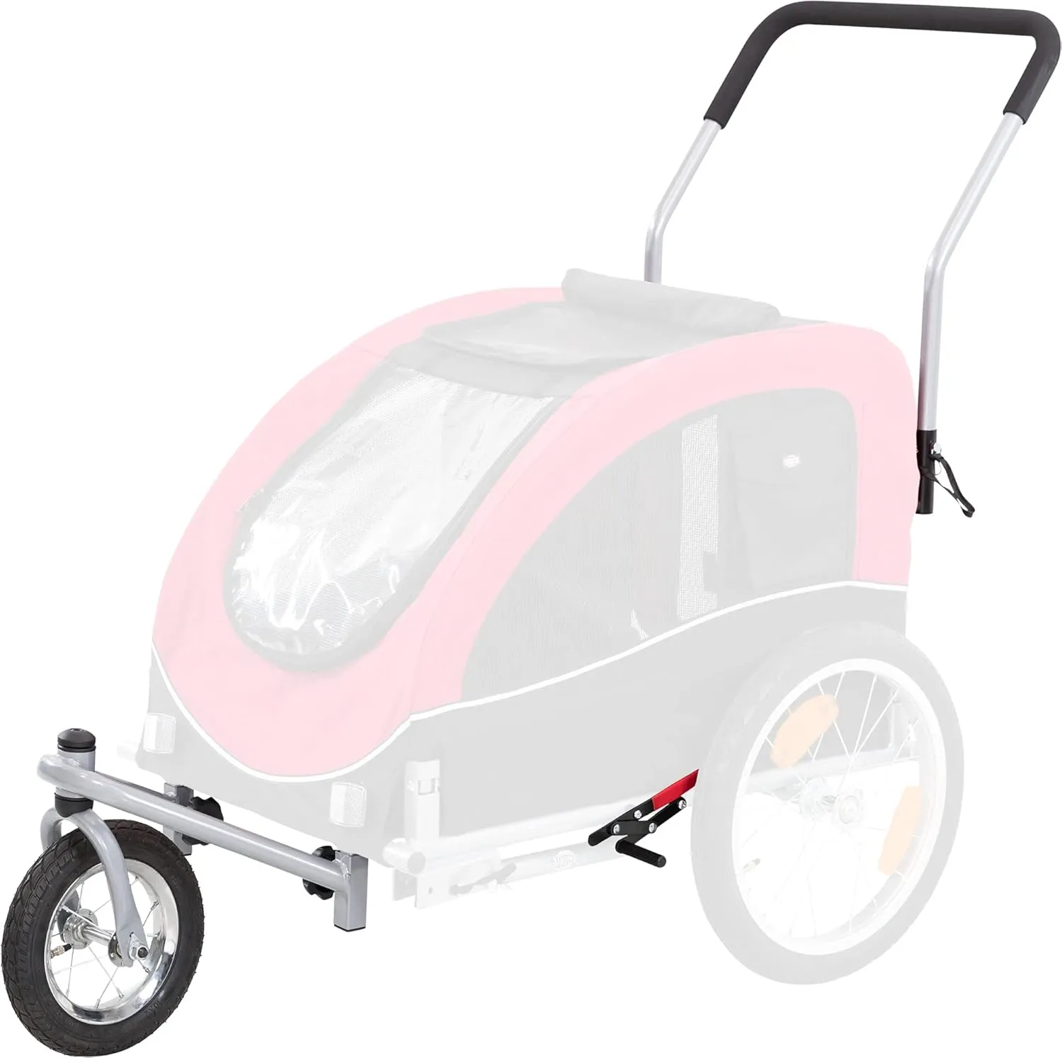 TRIXIE Dog Bike Trailer/Stroller Conversion Kit for TRIXIE 12816 Dog Bike Trailer, Silver/Black, Youth Large / 11-13
