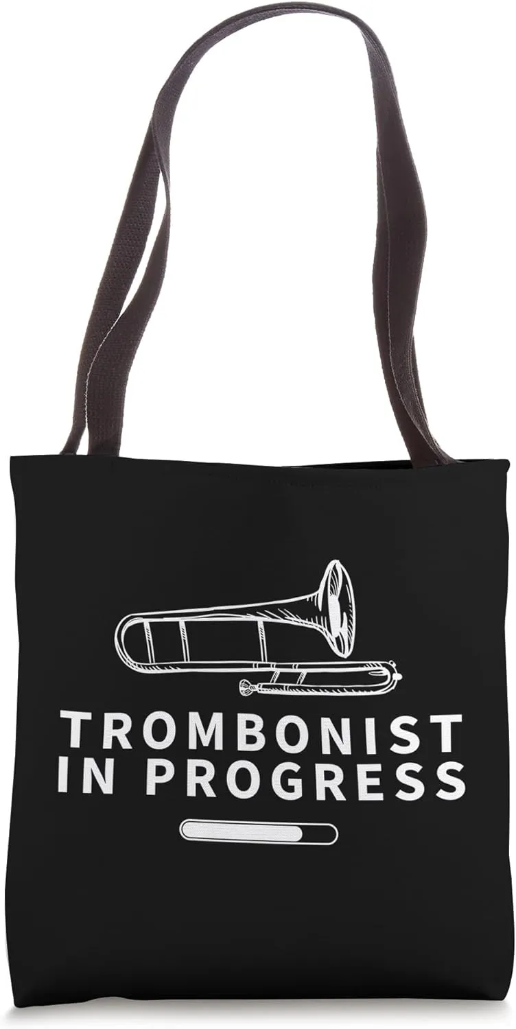 Trombonist In Progress Loading Funny Trombone Tote Bag
