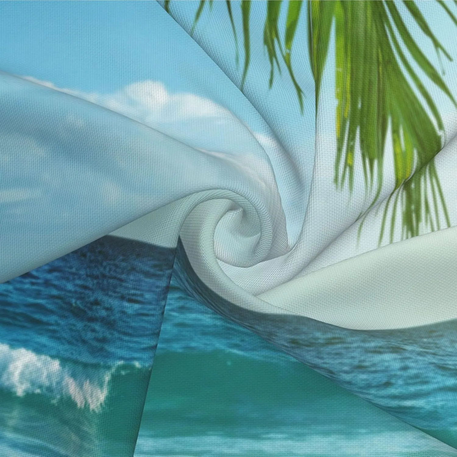 Tropical Beach Throw Pillow Covers 18x18 Set of 2 Palm Tree Leaves Decorative Pillow Covers Ocean Sea Waves Outdoors Pillowcase Cushion Case Farmhouse Home Decor for Sofa Couch Bed Bedroom