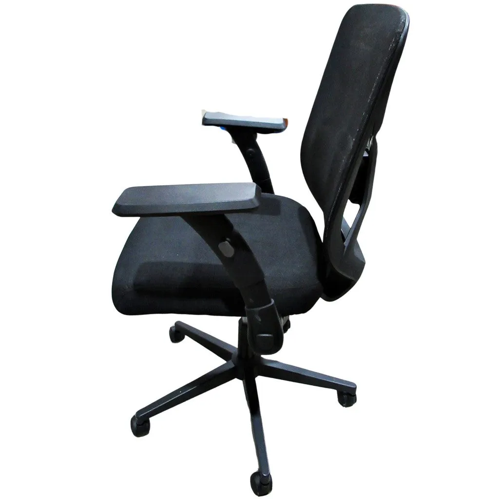 True Innovations Black Mesh Chair with Flip Back Arms