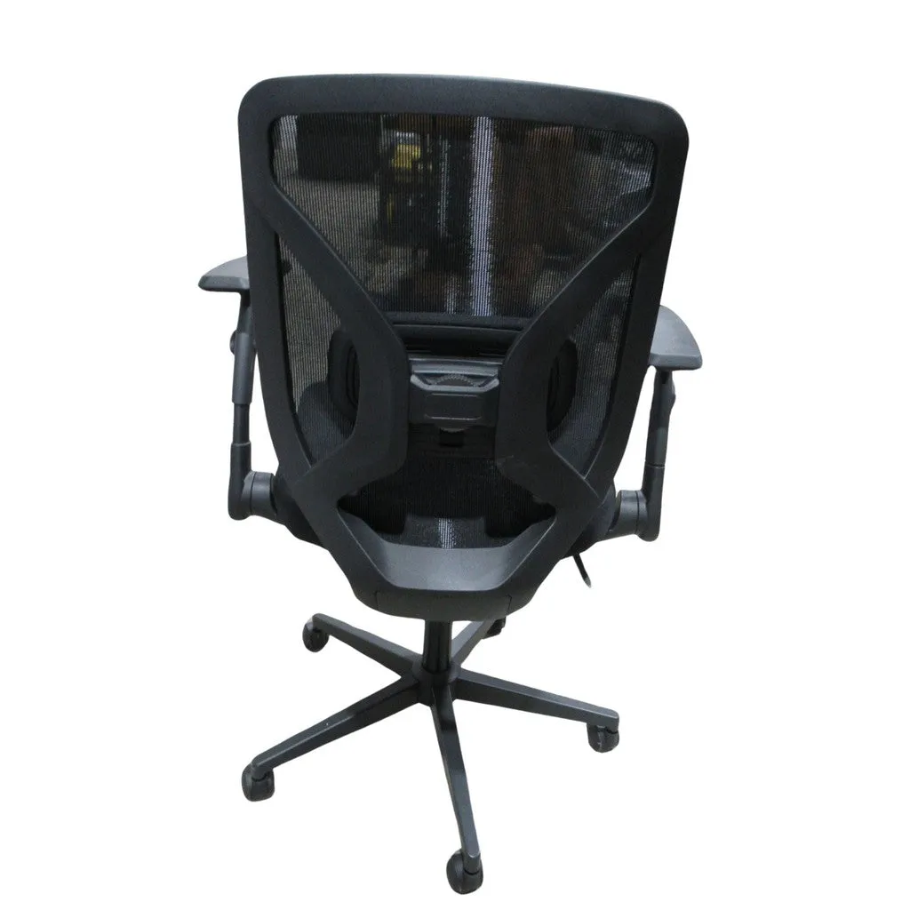 True Innovations Black Mesh Chair with Flip Back Arms