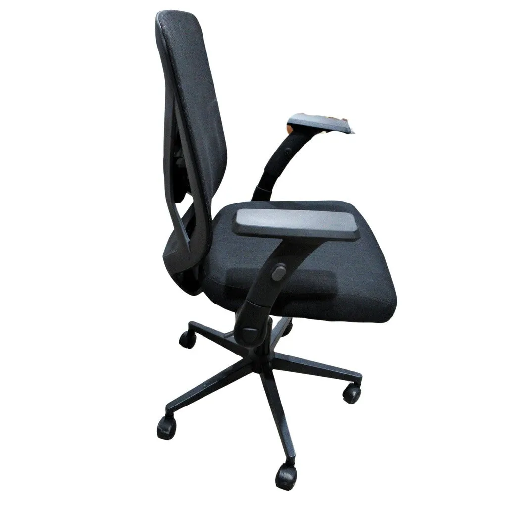 True Innovations Black Mesh Chair with Flip Back Arms