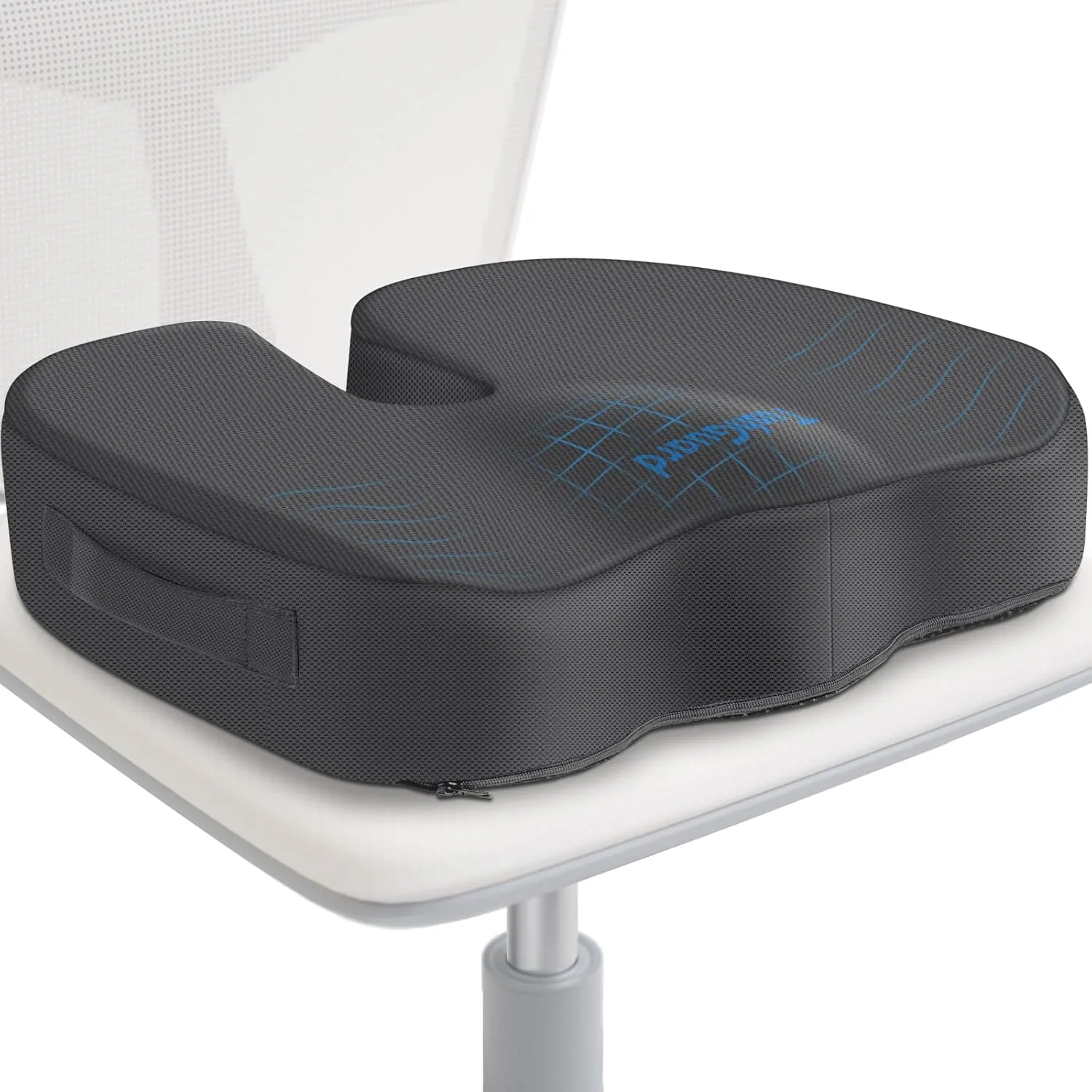 TushGuard Seat Cushion for Office Chair Memory Foam Non-Slip Desk Seat Cushion Back, Coccyx, Sciatica, Tailbone Pain Relief Butt Pillow for Office Chair, Car, Wheelchair, Grey