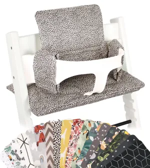UKJE Cushion Compatible with Stokke Tripp Trapp - Soft Seat for Infants, Babies & Toddlers, High Chair Accessories, Cotton Fabric Insert, Easy to Install, Handmade in Europe (Leopard)