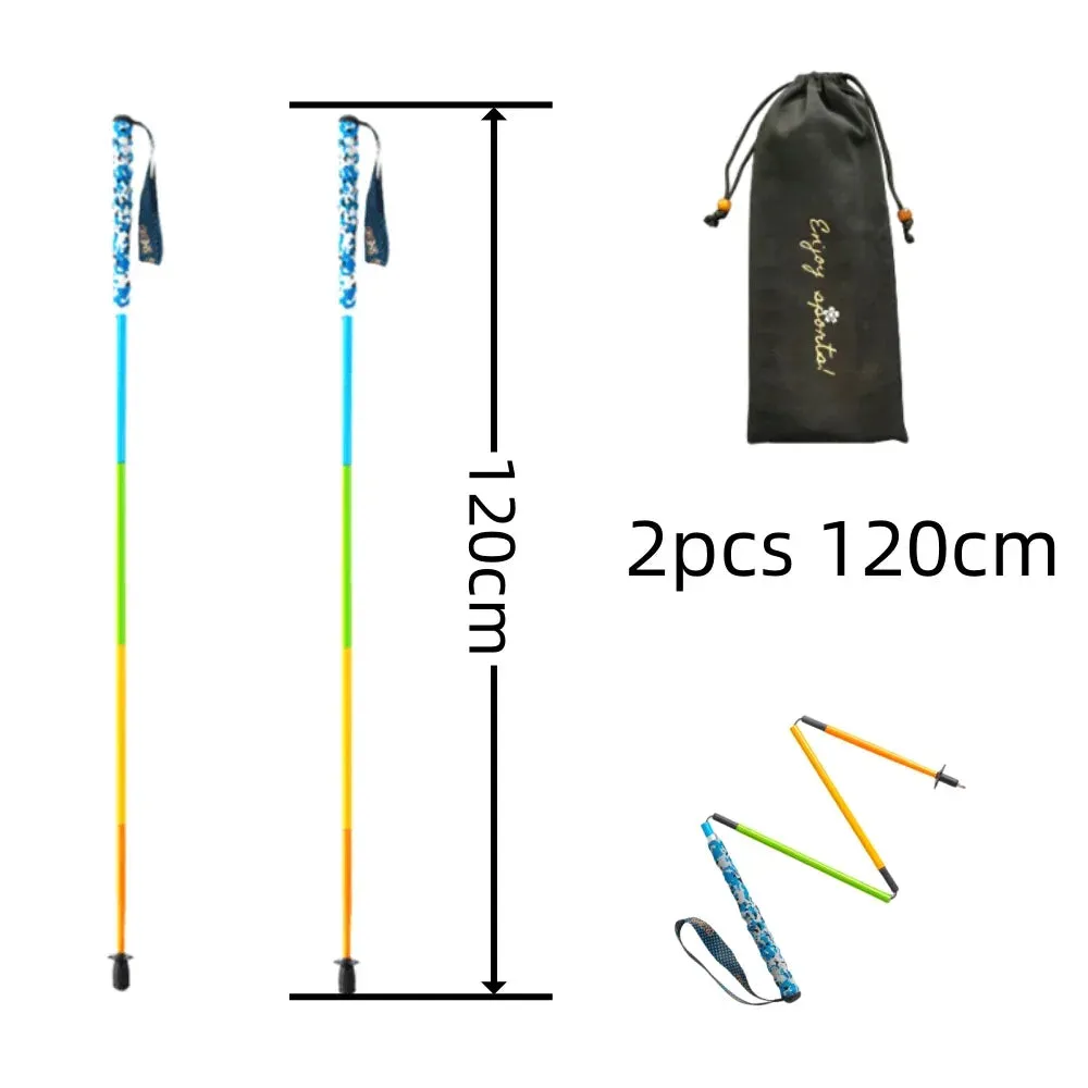 Ultra-Lightweight Foldable Carbon Fiber Trekking Poles – Hiking Sticks for Mountain Climbing/Walking