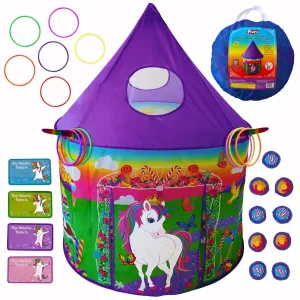 Unicorn Play Tent with Unicorn Ring Toss