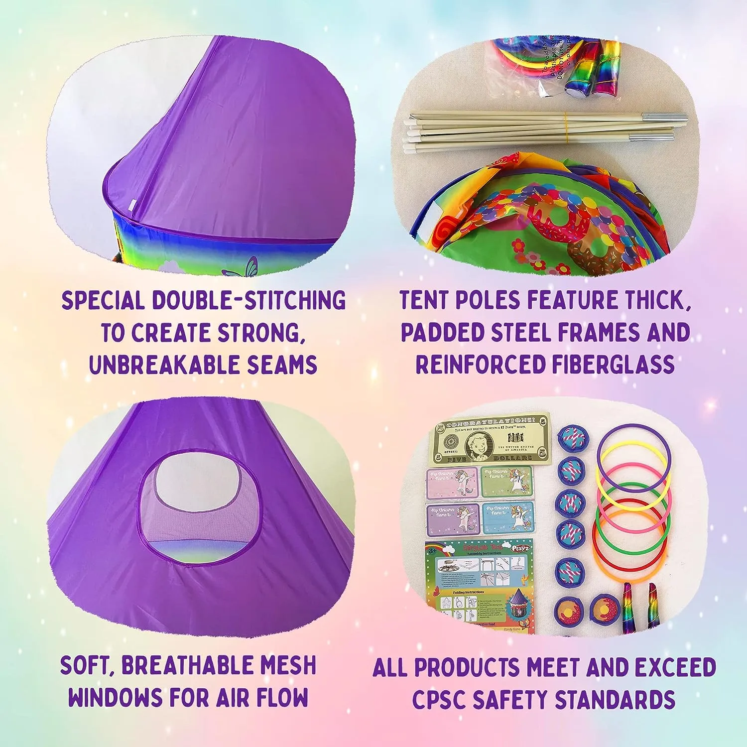 Unicorn Play Tent with Unicorn Ring Toss