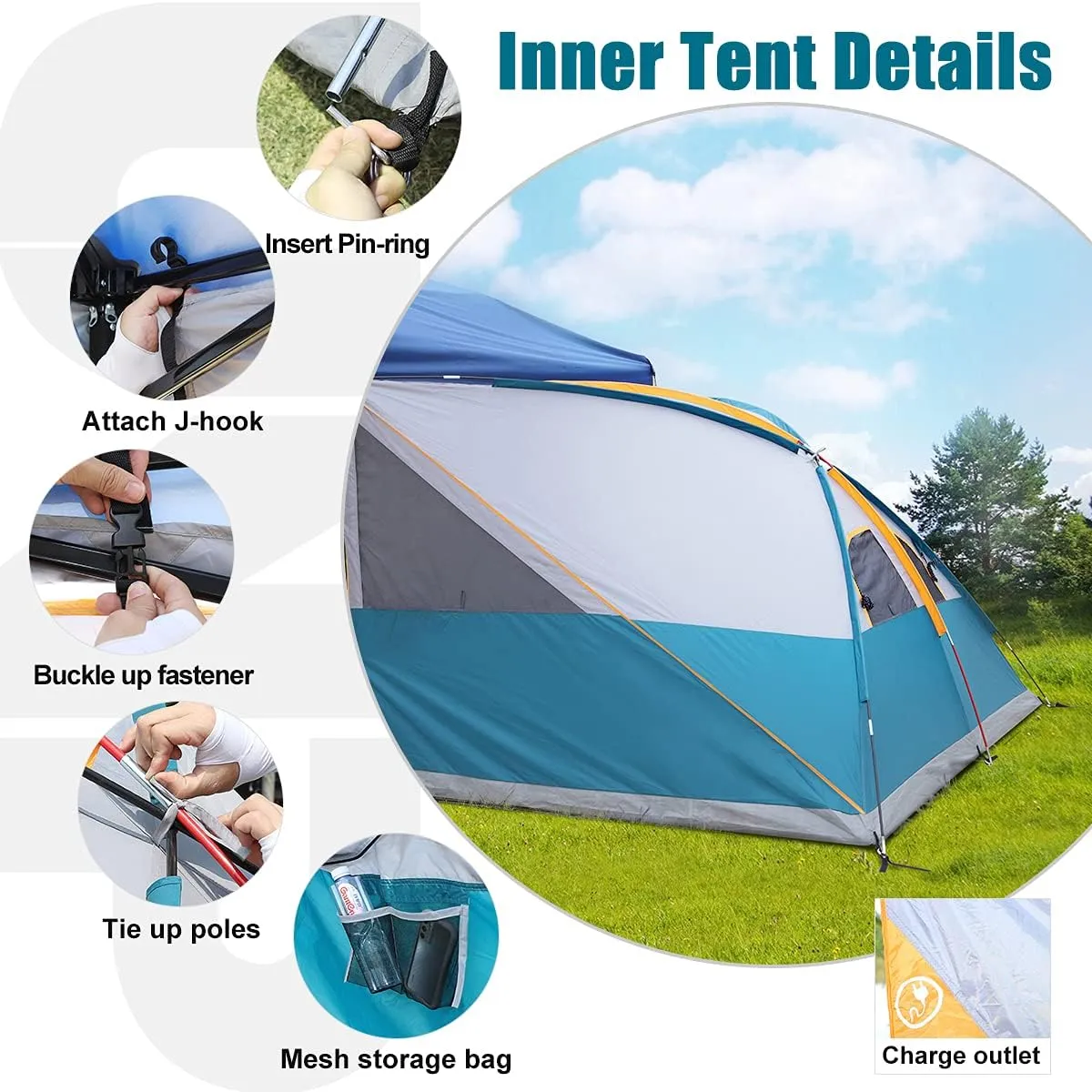 UNP Camping Cube | Pop Up Canopy Side Tent for 10' x 10' Canopies Tent Easy Set Up Gazebo (Canopy/SHELTER NOT Included)