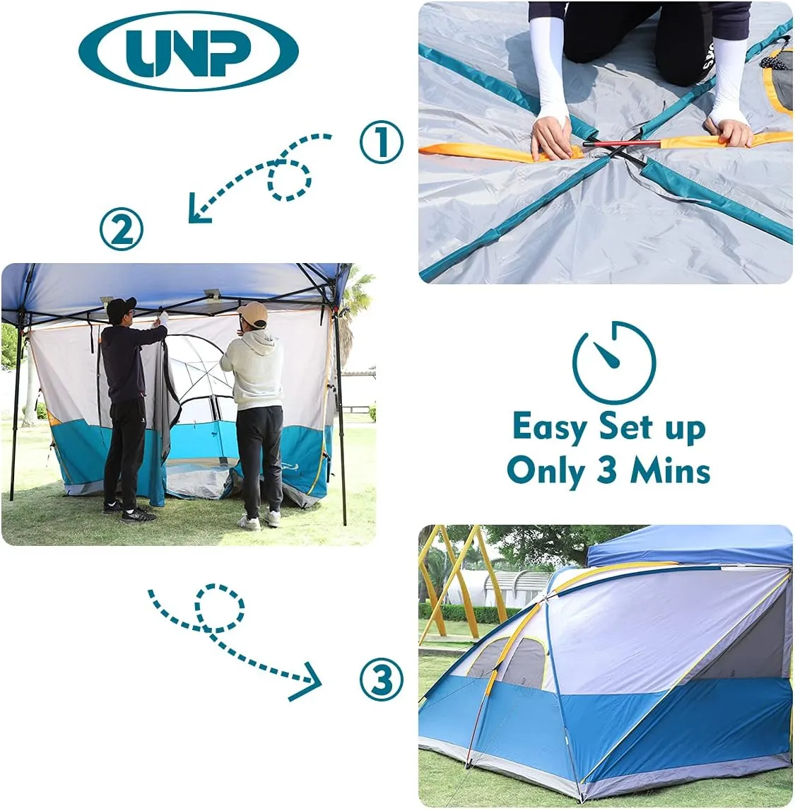 UNP Camping Cube | Pop Up Canopy Side Tent for 10' x 10' Canopies Tent Easy Set Up Gazebo (Canopy/SHELTER NOT Included)