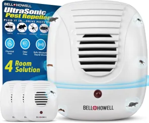 Upgraded 2024 Ultrasonic Pest Repeller Indoor 4 Pk, Mice Repellent Indoor Home Kit, DIY Pest Control at Home, Plug in Spider Repellent Indoor Rodent Repellent, Bug, Insect & More, Family and Pet Safe