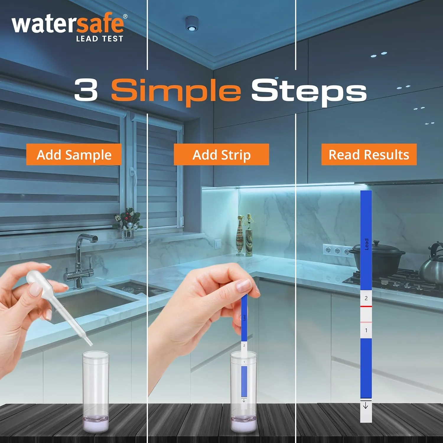 USA-Made – Watersafe® Lead in Drinking Water Test Kit – EPA-Compliant & Lab-Verified 8-Minute Detection Below 5 PPB – Easy & Accurate DIY Home Testing for Tap & Well Water - 2 Pack