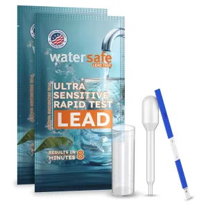 USA-Made – Watersafe® Lead in Drinking Water Test Kit – EPA-Compliant & Lab-Verified 8-Minute Detection Below 5 PPB – Easy & Accurate DIY Home Testing for Tap & Well Water - 2 Pack