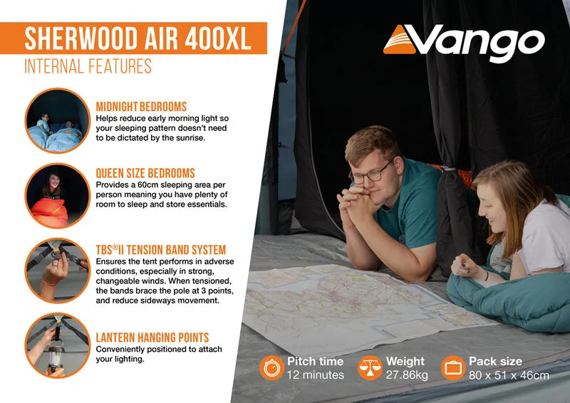 Vango Sherwood Air 400XL Tent Package (Footprint Included)