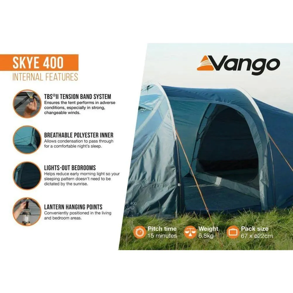 Vango Skye 400 Tent - 4 Man Tent (Deep Blue)