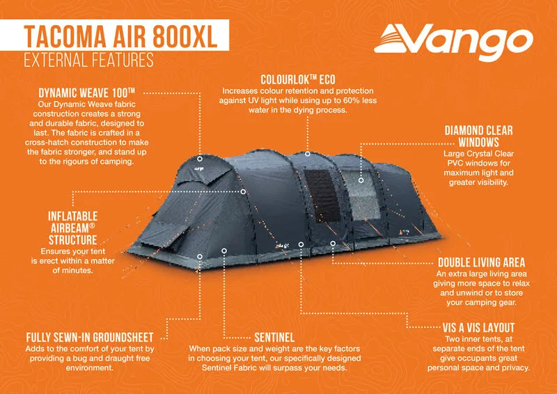 Vango Tacoma Air 800XL Tent Package 2025 (Footprint Included)