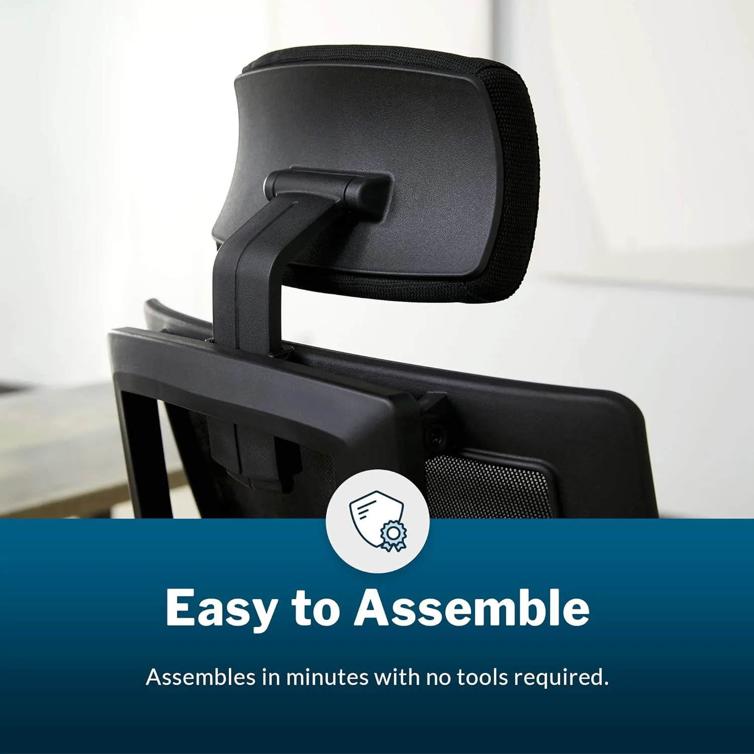 Vari Task Chair with Headrest (VariDesk) - Adjustable Height Ergonomic Office Desk Chair with Armrests & Casters - Breathable Mesh Computer Chair with Lumbar Support - Easy Assembly - Black