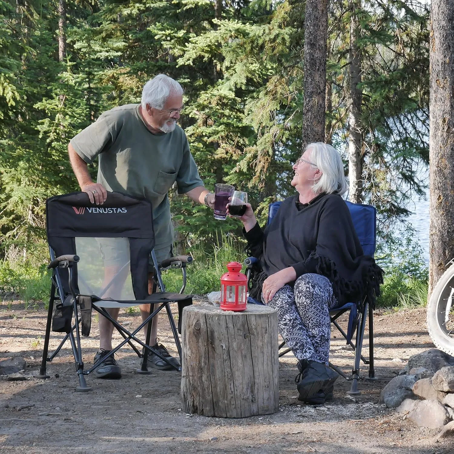 Venustas Heated Camping Chair with 7.4V Battery Pack UP to 10H Heating Portable Heated Folding Chair with Removable Cushion for Outdoor Sports Hunting, Beach, Picnics, 5000mAh Battery Included