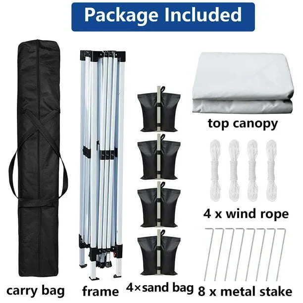 Waterproof Pop-Up Canopy Folding Tent with 4 Sandbags