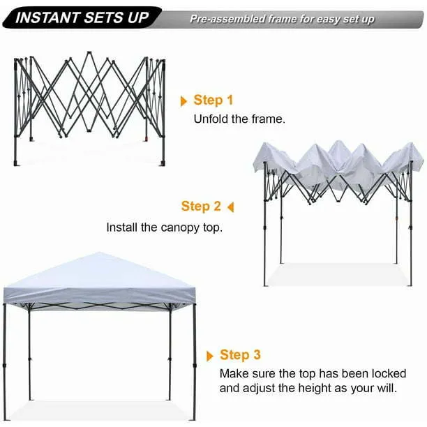 Waterproof Pop-Up Canopy Folding Tent with 4 Sandbags