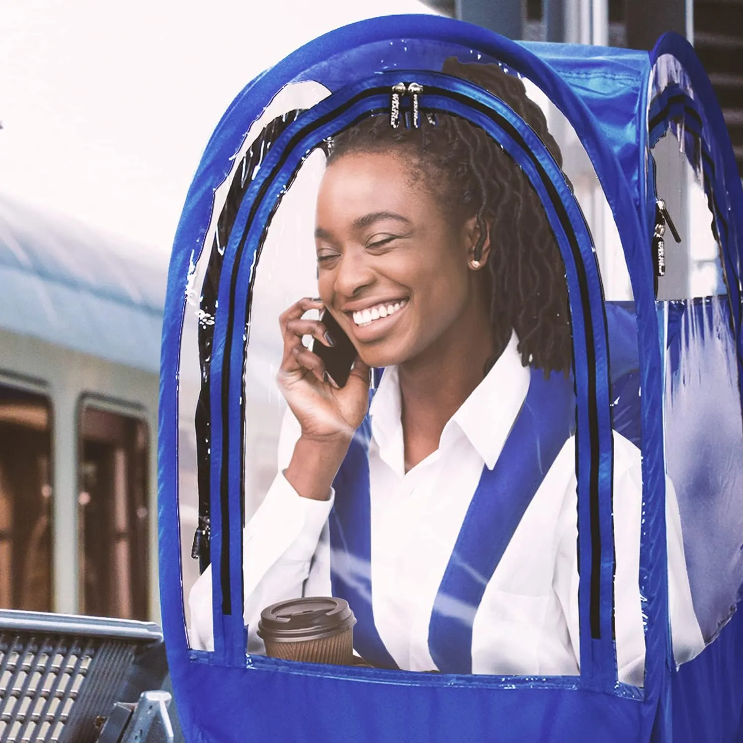 WeatherPod® StadiumPod® The Original Pop-Up Pod - 1 Person Wearable Stadium Pod - Protection from The Wind, Rain, and Cold - Weather Pod for The Bleachers - Personal Tent for Sporting Events