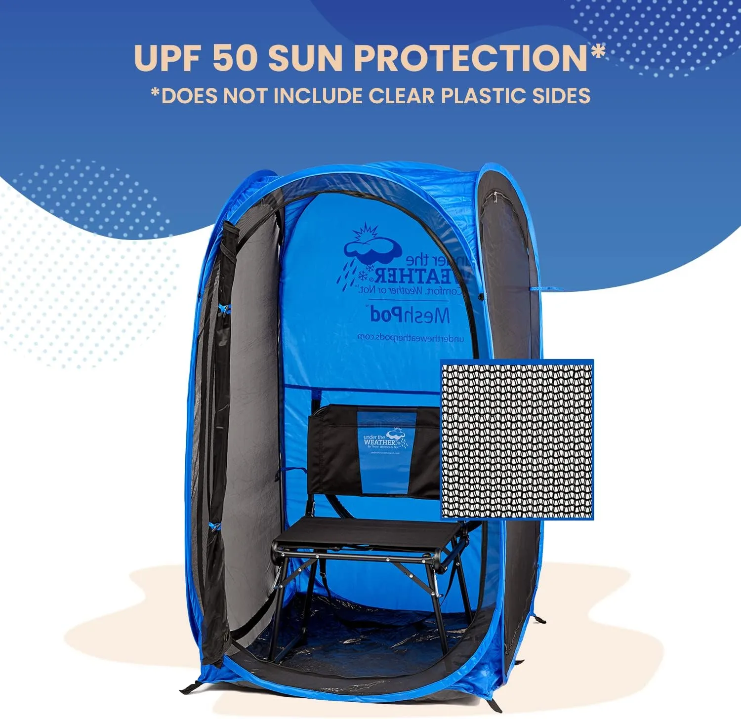 WeatherPod® The Original Shark Tank MyPod™ Mesh 1-2 Person Pop-Up Screen Pod - Keeps Out Bugs, Mosquitos, and Harmful UV Rays - UPF 50 for Maximum Protection from The Sun