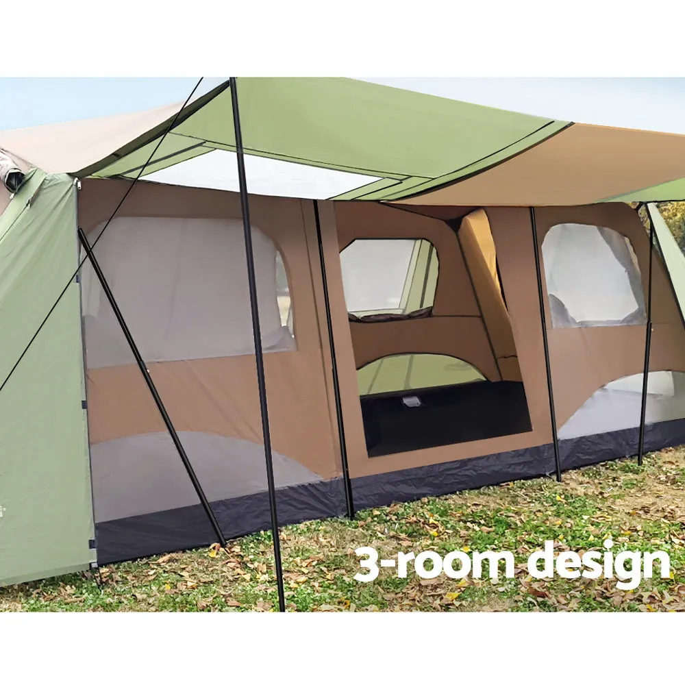 Weisshorn Instant Up Camping Tent 10 Person Outdoor Family Hiking Tents 3 Rooms-QLD_Metro