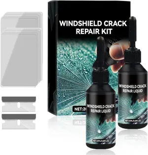 Windshield Repair Kit,Windshield Crack Repair Kit, 2025 Upgrade Windshield Crack Repair Kit, Premium Car Windshield Crack Repair Fluid Automotive Windscreen Tool(2 Set)
