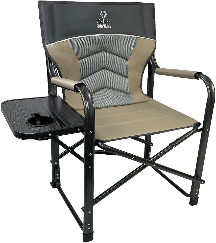 XL Directors Chair - Heavy-Duty Camping Chair with Table, Perfect for Camping and Outdoor Activities - 400 lbs. Capacity
