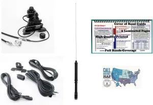 Yaesu FT-891 Accessory Bundle - 5 Items - Includes Yaesu ATAS-120A Mobile Antenna, Comet Lip Mount with Coax, YSK-891 Seperation Kit, Nifty! Bandplan and Ham Guides TM Quick Reference Card