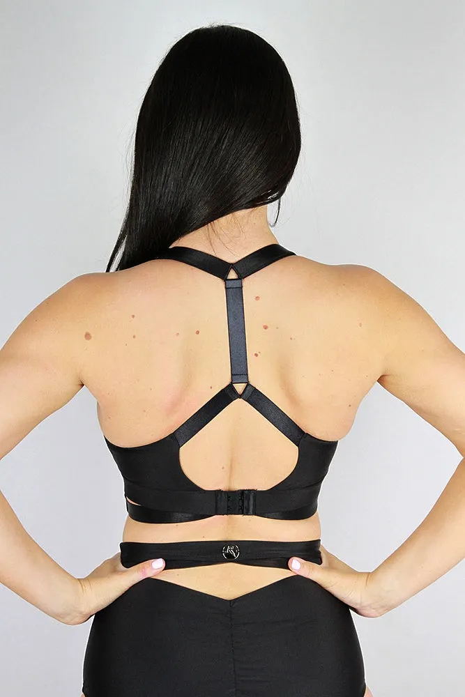 Yasmin Plunge Bralette – BLACK