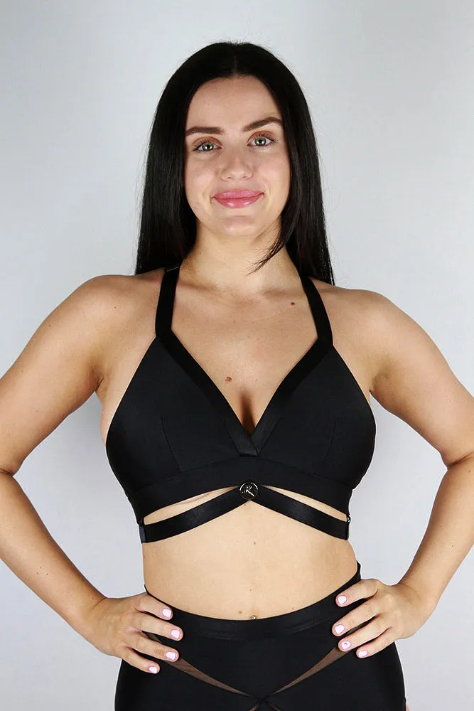 Yasmin Plunge Bralette – BLACK