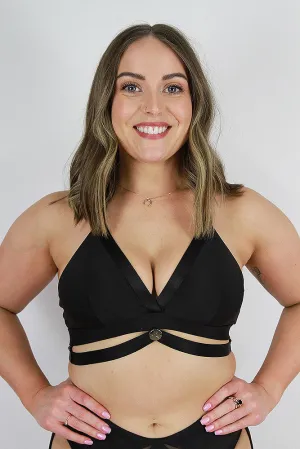 Yasmin Plunge Bralette – BLACK