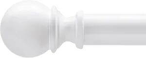 Zeerobee Curtain Rods for Windows 66 to 120, Adjustable Heavy Duty Wrap Around 1 Inch Curtain Rod, Outdoor Indoor Room Divider Modern Drapery Pole, White, 32-120"