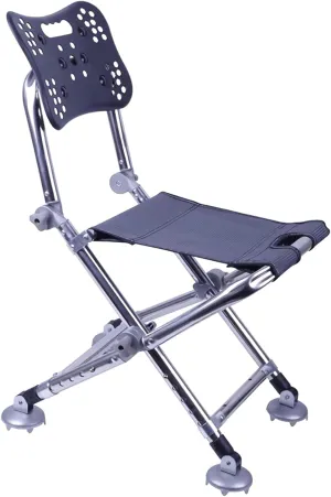 ZUMAHA Portable Fishing Chair for Slope Rock Shoal, Folding Camping Chair with Adjustable Back Legs and Liftable Legs Beach Chair